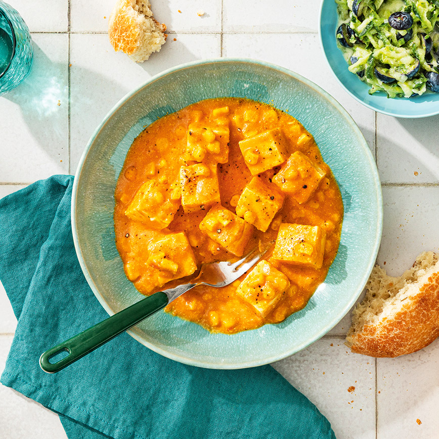 Masala-Paneer mit Heidelbeer-Raita